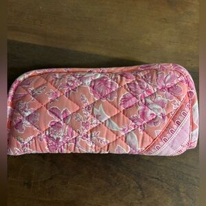 Vera Bradley pink floral fabric glasses case with pocket